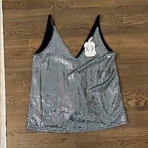 Silver Sequin Women's Top